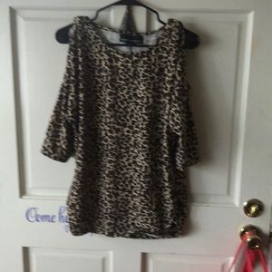 Leopard print, cold shoulder top